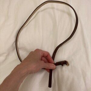 Brown faux snakeskin belt - XS